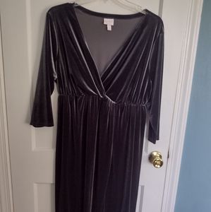 Isobel Maternity XL steel velvet party dress